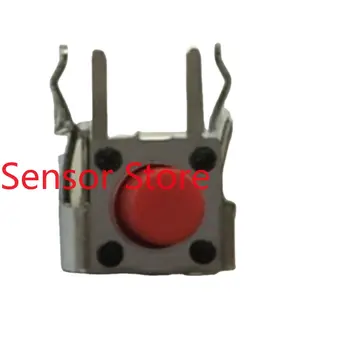 10 шт. 6*6*7 Сенсорный выключатель с красной кнопочной головкой с горизонтальным кронштейном 2,55Н Длительный срок службы.