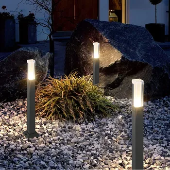 30шт 60 см 10 Вт Теплый белый Водонепроницаемый светодиодный садовый газон Современный алюминиевый светильник на столбе Наружный двор вилла ландшафтный светильник для газона