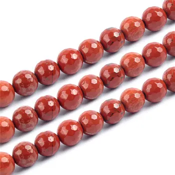 4-10 мм Круглые Граненые Бусины из красной Яшмы Бусины из натурального камня Для изготовления ювелирных изделий Бусины Браслет 15 