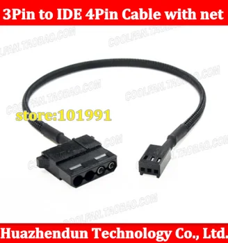 50шт Высококачественный IDE 4Pin-3pin кабель питания вентилятора адаптер 20 см с сеткой 3-контактный-4-контактный