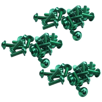 60 Шт. зеленые шестигранные болты для мотоциклов из алюминиевого сплава, винты M6