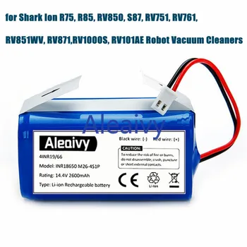 Aleaivy 14,4 В 2600 мАч Сменный аккумулятор Shark RVBAT850 для Shark Ion R75, R85, RV850, S87, RV751, RV761, Роботов-пылесосов