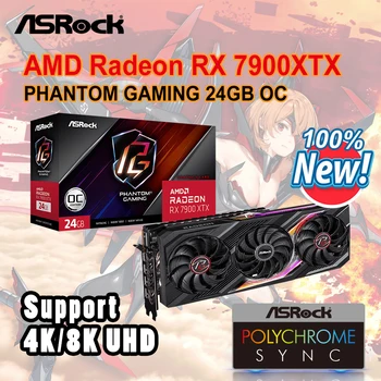 ASROCK Новая Графическая карта AMD Radeon RX 7900 XT 20GB RX7900XTX 24GB GDDR6 Игровой Компьютер GPU 7900xt RGB placa de video видеокарта