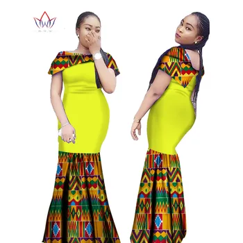 Bintarealwax Летнее Женское платье в Африканском Стиле с Восковым Принтом 