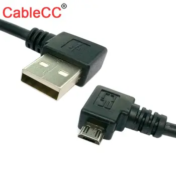 CYSM Xiwai CableCC Прямоугольный 90-градусный разъем Micro USB для подключения к USB с Левым углом Передачи данных Кабель для зарядки 20 см