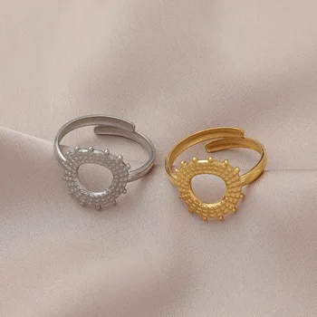 DIEYURO Круглое кольцо в стиле хип-хоп из нержавеющей стали 316L в стиле панк, Золотого, серебряного Цвета, высококачественные вечерние украшения на указательный палец, регулируемые