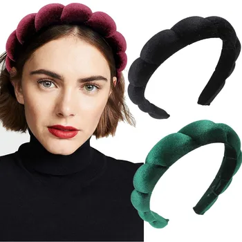 Haimeikang, однотонная бархатная повязка на голову, зимние Новые Губчатые Обручи для волос, ободки для женщин, модные аксессуары для волос