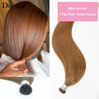 I Tip Microlins Наращивание Человеческих Волос Цветные Волосы Для Женщин Медовый Блонд Бразильские Пучки Прямых Волос Virgin Bulk Hair