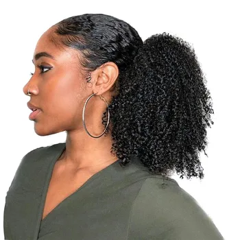 Jeedou Синтетический Черный цвет, Африканский Пучок для вьющихся волос, Шиньон, Резинка для волос, Женские Аксессуары для хвоста