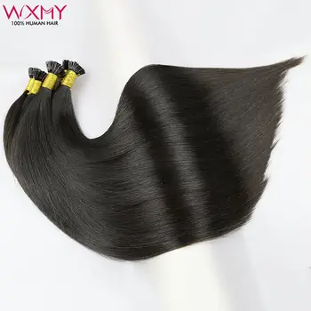 Keratina I Tip Fusion Virgin Наращивание Натуральных Человеческих Волос 1 г/прядь 100 г/комплект I Tip Наращивание Волос Настоящие Человеческие Волосы 14-30 дюймов