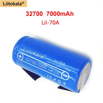 LiitoKala Lii-70A аккумулятор высокой мощности 3,2 В 32700 7000 мАч LiFePO4 + никелевые листы (Максимальный ток разряда: 6C)