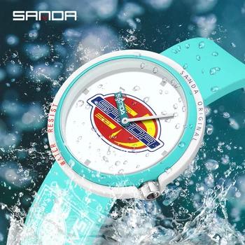 SANDA 2023 Новые женские часы Простые Модные кварцевые часы 50 М Водонепроницаемые наручные часы для женщин Relogio Feminino 3202