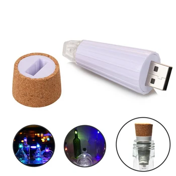 USB-Гирлянда с перезаряжаемым питанием, Подсветка для винных бутылок с пробковой пробкой, ночник, Наружное освещение для вечеринки, светильник для свадебного декора