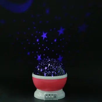 USB Светодиодный проектор Star Moon Night Light Может вращаться на 360 °, 8 цветовых режимов, лампа для декора детской комнаты, подарки