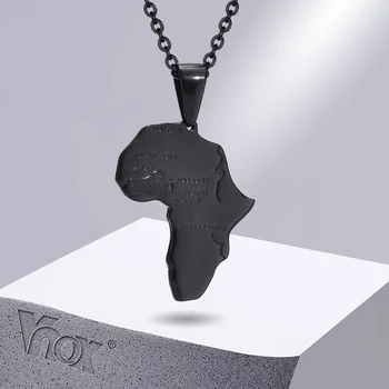 Vnox Ретро-культура, Карта Африки, ожерелья для мужчин, женщин, Племенной Этнический Кулон в форме карты Африканского континента, Хип-хоп ювелирные изделия