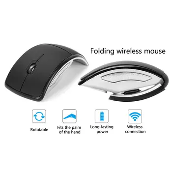 Беспроводная мышь USB 2.4G, складной дорожный ноутбук, Бесшумная мышь, Беспроводные мини-мыши, USB-приемник складной мыши для ноутбука, настольный ПК