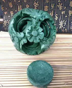 Волшебный Редкий взаимосвязанный Шарик-головоломка 4-слойная Комнатная Сфера мистический узор Дракона от природы зеленый Нефрит