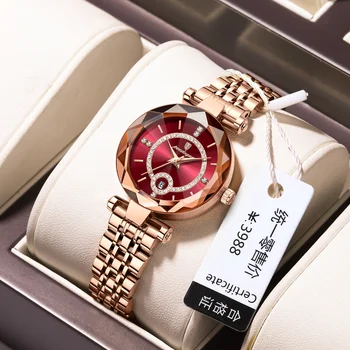Высококачественные женские часы, модные Элегантные водонепроницаемые кварцевые наручные часы из нержавеющей Стали