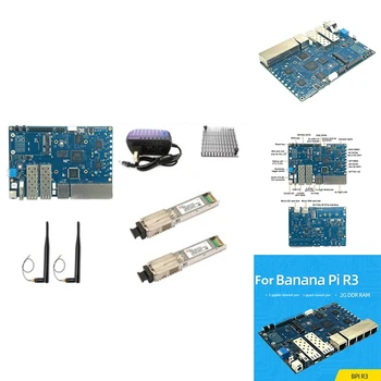 Для Banana PI BPI-R3 MT7986 2G + 8G EMMC 2XSFP Плата разработки + 2X2,5G Cat Stick + Радиатор + 2Xantennas + Кабель питания