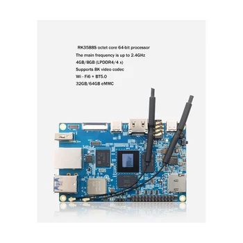 Для Orange Pi 5B 4 ГБ оперативной памяти + 32 ГБ EMMC Плата разработки RK3588S 8-ядерный 64-разрядный Процессор Программирующая Материнская плата EU Plug