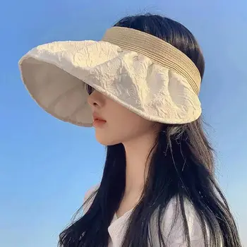Дорожная Женская УФ-Защита От Солнца С Большими Полями Шляпы Женская Кепка Shell Hat Солнцезащитная Шляпа