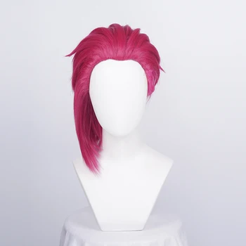 Игра The Piltover Enforcer LOL Arcane Vi Косплей Парик VI 30 см Темно-Розовый С Короткими Термостойкими Синтетическими волосами