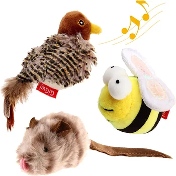 Интерактивные игрушки для кошек В форме звуков животных, Ежик / Пчела, Интерактивные пищащие игрушки для кошек, Погоня за мелодиями и игрушки для кошек, чтобы играть в одиночку