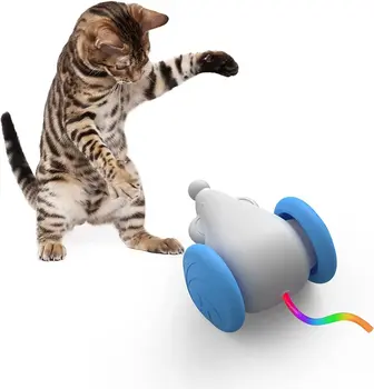Интерактивные Игрушки для Кошек в помещении, Автоматическая Игрушка для Кошек со светодиодной подсветкой, Игрушки для котенков, Электрическая Игрушка для домашних животных, USB Перезаряжаемая