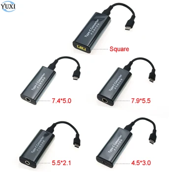 Кабель-адаптер YuXi USB-C Type C Dc Power Converter 5.5*2.1 4.5*3.0 7.4*5.0 мм Для ноутбука Lenovo Dell HP ASUS Разъем 65 Вт