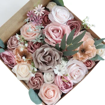 Коробка с искусственными цветами для свадебных букетов 
