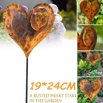 Креативные украшения из ржавого металла в форме сердца из железа, кованого железа, украшения для дома, сада, патио, украшения в форме сердца
