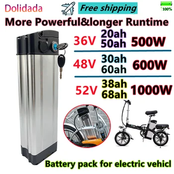 Литиевая батарея высокой мощности в алюминиевом корпусе 36 В 48 В 52 В 1000 Вт для электрического велосипеда с длительным сроком службы