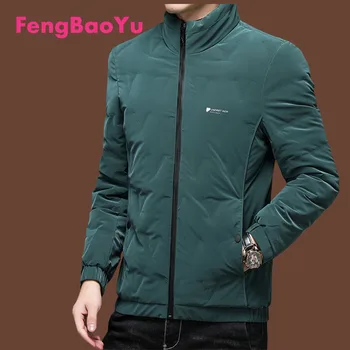 Мужская Пуховая куртка Fengbaoyu, Зимняя Легкая короткая куртка с холодным воротником, Удобная дышащая для путешествий на открытом воздухе, Бесплатная доставка