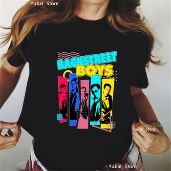 Новая женская футболка Backstreet Boys World, Черная футболка, Женская модная футболка в стиле Харадзюку, Женская футболка Для любителей музыки с коротким рукавом, Женская