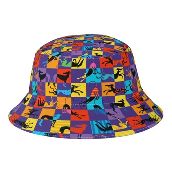 Новая унисекс полиэстеровая шляпа-ведро в стиле Поп-Арт, Борзая, Женская Летняя Солнцезащитная Панама, Мужские Рыболовные шляпы для путешествий на открытом воздухе