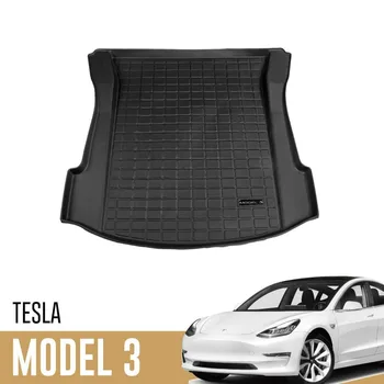Новые Автомобильные Водонепроницаемые коврики для багажника Tesla Model 3, Индивидуальные автомобильные Коврики для хранения заднего багажника, Грузовой лоток, Защитные накладки для багажника, Коврик 2023