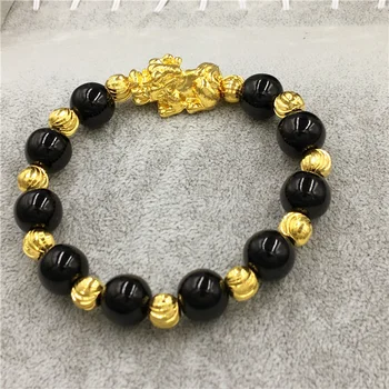 Новый Вьетнамский браслет из песочного золота, покрытый толстыми золотыми бусинами, Красный состаренный браслет, мужские и женские транспортные украшения