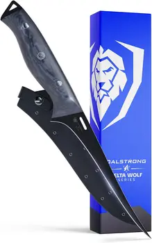 Нож - 6 дюймов - Нож серии Delta - -Тонкое лезвие с нулевым коэффициентом трения - Сталь HC 9CR18MOV - Черное нитридное покрытие - Kni Bad для обвалки костей