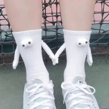 Носки для пары, держащейся за руки, Магнитные трехмерные кукольные носки со средней трубкой