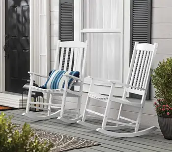 Опоры Для наружной деревянной веранды, кресло-качалка, белый цвет, атмосферостойкая отделка, Садовая скамейка, мебель для патио, сад