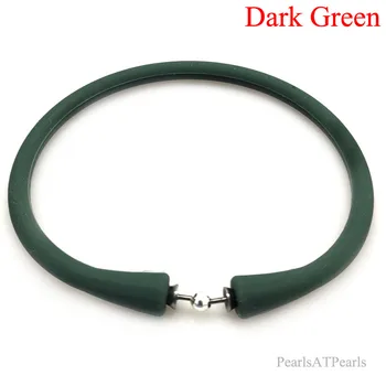 Оптовая продажа, 7 дюймов, темно-зеленый резиновый силиконовый браслет на заказ