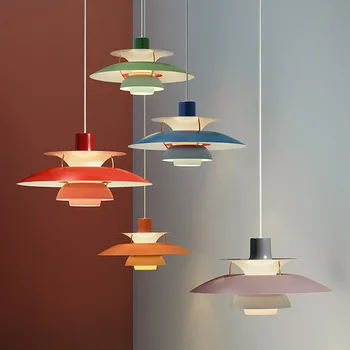 Подвесной светильник в скандинавском датском стиле, цвет UFO, современный простой подвесной светильник для спальни, бара, кухни, E27 PH5, светильник из сосновых шишек