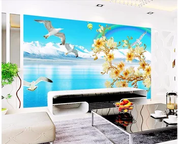 Пользовательские фото 3D обои для комнаты На открытом воздухе приморские цветы фон стены обустройство дома 3d настенные фрески обои для стен 3 d