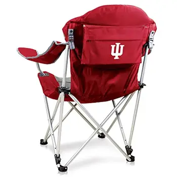 Раскладывающийся походный стул PICNIC TIME NCAA - Пляжный стул для взрослых - Спортивный стул с сумкой для переноски, (темно-красный) США (Происхождение)