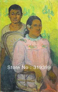 Репродукция портрета Маслом на льняном холсте, Таитянская женщина и мальчик кисти Поля Гогена, Бесплатная доставка, картины маслом