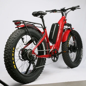 Ретро, двойной мотор и большая батарея, электрический цикл, толстая шина, электрический велосипед, полная подвеска, горный электрический велосипед 52 В 2000 Вт