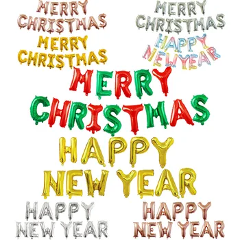 Рождественские буквы из алюминиевой пленки, 16-дюймовые воздушные шары, Рождественский набор, Трансграничное новогоднее оформление