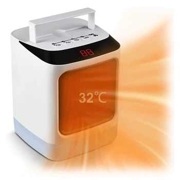 Тепловентилятор Портативный Электрический обогреватель с 2 настройками нагрева и ночным освещением, Обогреватель для спальни, гостиной, штепсельной вилки ЕС