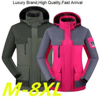 Толстая теплая Ветрозащитная куртка, Высококачественное пальто с капюшоном с несколькими карманами, мужская модная водонепроницаемая верхняя одежда 9XL 2023