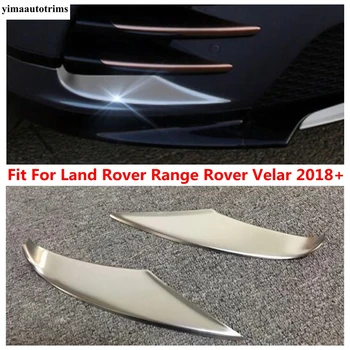 Угловая полоса переднего бампера, противотуманная фара, накладка для бровей для Land Rover Range Velar 2018-2022, хромированные внешние аксессуары